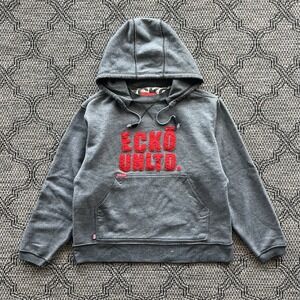 Vintage Ecko Unltd Hoodie Men's Size Medium Gray Embroidered Y2K Skate